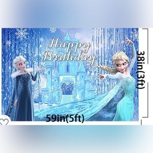 Frozen Photo Backgrounds Princess Elsa Theme  Birthday Banner 59x38in
